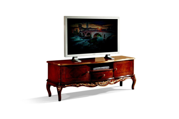 Designer Holz Barock TV-Schrank mit 2 Türen Schublade und Regal Italien