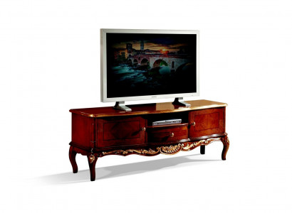 Designer Holz Barock TV-Schrank mit 2 Türen Schublade und Regal Italien