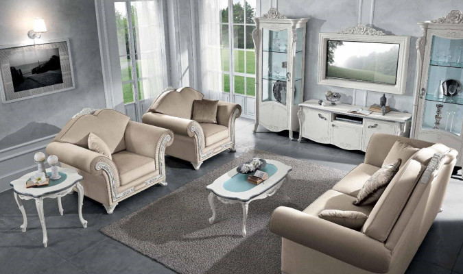 Sofa 3 Sitzer Wohnzimmer Möbel Dreisitzer Sofas Italienische Luxus Möbel Stoff