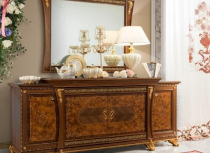 Kommoden Set Italienische Möbel 2tlg. Kommode mit Spiegel Massivholz Sideboard