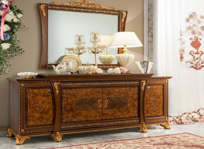 Sideboard mit Spiegel Anrichte Sideboards Holz Schrank Möbel Kommoden Braun Neu