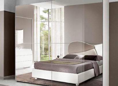 Spiegelschrank Kleiderschrank Schwebetüren Schränke Holz Design Modern Schrank