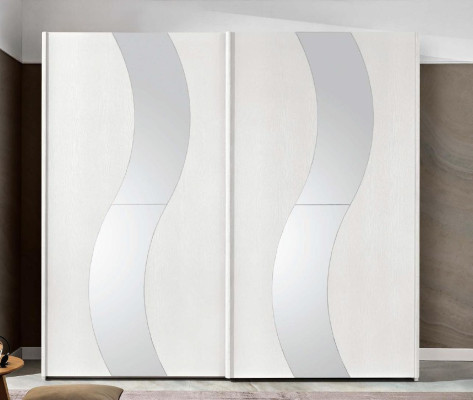 Kleiderschrank mit Schwebetüren Schlafzimmer Schrank Schränke Holz Design Modern