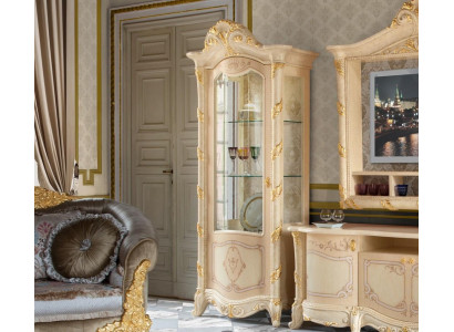 Schränke Anrichte Italienische Möbel Holz Vitrine Schrank Vitrinen Wohnzimmer