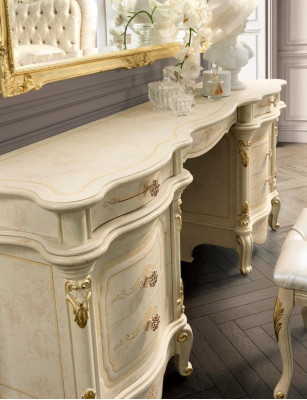 Schminktisch Spiegel Konsolen Design Möbel Luxus Lowboard Kommode Holz Set Neu