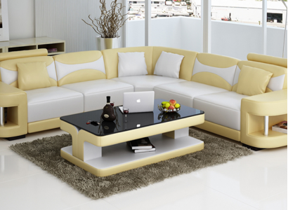 Design Ecksofa Leder Sofa Couch Polster Eck Sitz Wohnlandschaft Garnitur