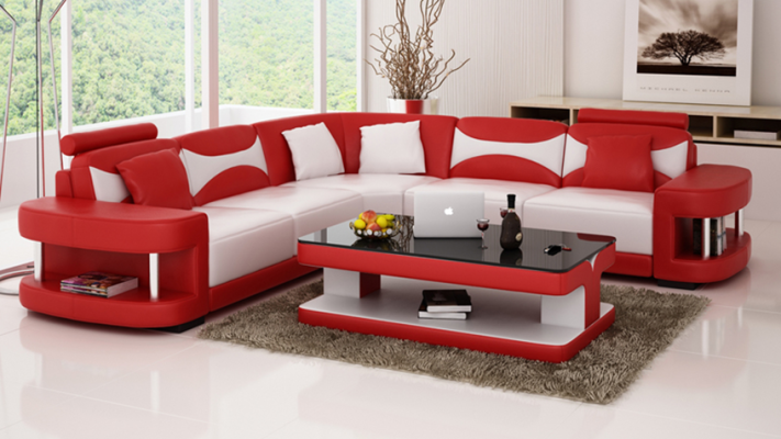 Design Ecksofa Leder Sofa Couch Polster Eck Sitz Wohnlandschaft Garnitur