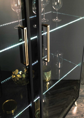 Vitrine Schrank Vitrinen Schränke Design Italienische Möbel Wohnzimmer Schrank