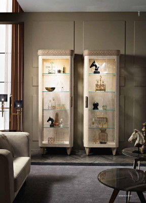 Vitrinen Glas Schrank Schränke Regal Holz Vitrine Design Modern Wohnzimmer Neu