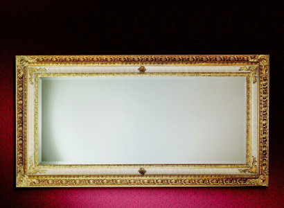 Klassischer Wandspiegel Holzrahmen Spiegel Möbel Gold 104x194 Glas Rahmen Wand