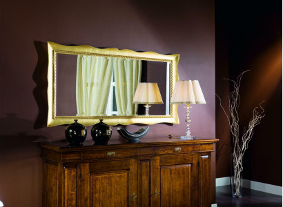 Spiegel wand glas xxl gold groß 181x91 rahmen holz Hängespiegel Barock Rokoko