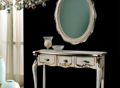 Möbel Barock Luxus Konsolentisch Wandtisch Tisch Weiß Klassischer Holz 106 cm