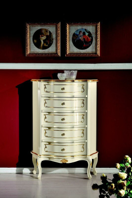 Italienische Möbel Luxus Stil Barock Weiß Schrank Kommode Designer Möbel