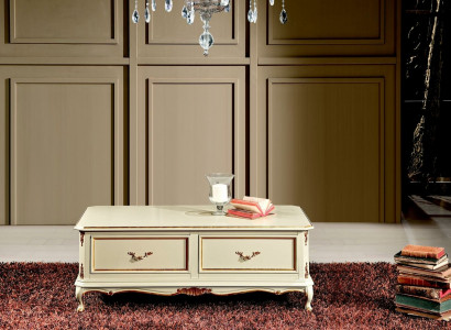 Holz Italienische Möbel Barock Stil Luxus Weiß Couchtisch Wohnzimmer Tisch Neu