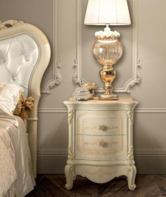 Nachttisch 2x Holz Nachttische Tisch Konsolen Nacht Klassisch Stil Konsole Neu