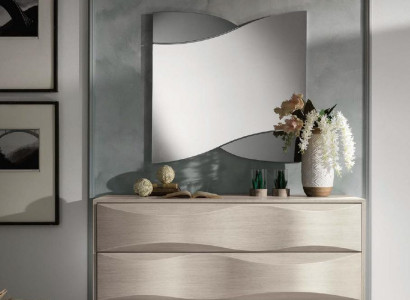 Set Kommode mit Spiegel Kommoden Konsole Gruppe Holz Schränk Schlafzimmer Modern