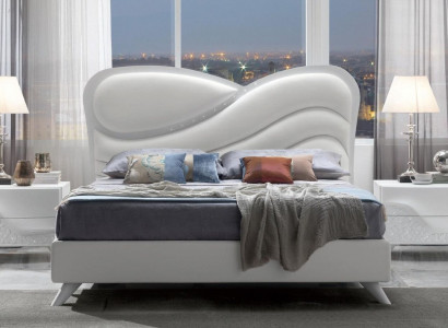 Doppelbett Bett Bettrahmen Bettgestelle Weiß Doppel Modern Luxus Italy Stil Neu