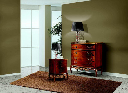 Italienische Barock Möbel Nachttisch Schlafzimmer Kleine Kommode Holz Braun Neu