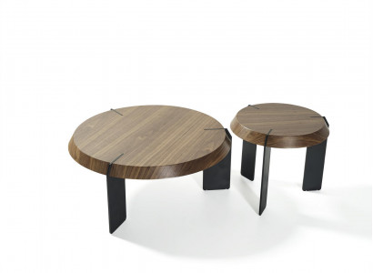 Couchtisch Beistelltisch Designer Tisch Rund Braun Wohnzimmertisch Neu