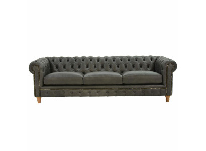 Design Leder Sofa Couch - Chesterfield Polster Dreisitzer 240cm Neu