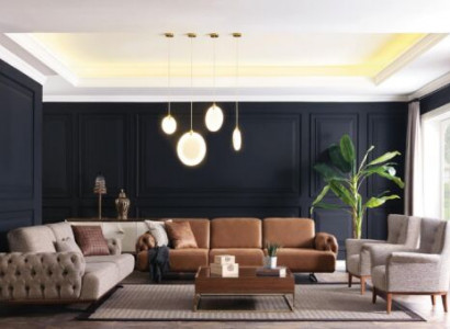 Sofa 4 Sitzer Chesterfield Design Luxus Sofa Polster Couch braun