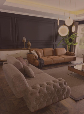 Sofa 4 Sitzer Chesterfield Design Luxus Sofa Polster Couch braun