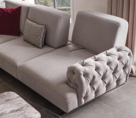 Ecksofa Design Möbel Eckgarnitur Stoffsofa Textil Eckcouch Möbel 355x280cm