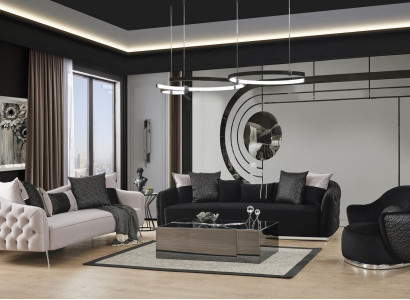 Sofagarnitur 431 Sitzer Couchtisch Wohnzimmer Set 4tlg.weiß neu Modern