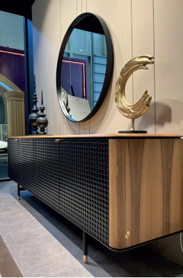 Esszimmer Set Tisch 4x Stühle Anrichte Spiegel 7tlg.Gruppe Essgarnitur