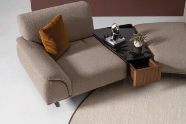 Wohnzimmer Design Sofa 5 Sitz Textil Couch Polster Sofas Neu braun