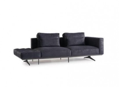 Design Sofagarnitur 3 Sitzer Textil Couch Polster Sofa Couchen Schwarz