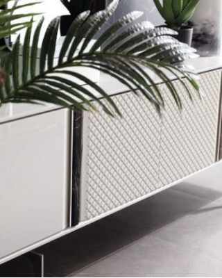 Modern Wohnzimmer Spiegel Anrichte Schrank Edle Design Luxus neu Grau 2tlg