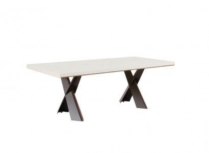 Esszimmer Esstisch Tisch Metall Stil Modern Design Möbel Luxus neu Weiß