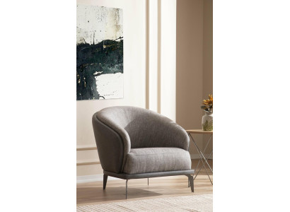 Sessel Einsitzer Luxus 1 Sitz Polster Sitz Design Grau Sitz Stoff Neu