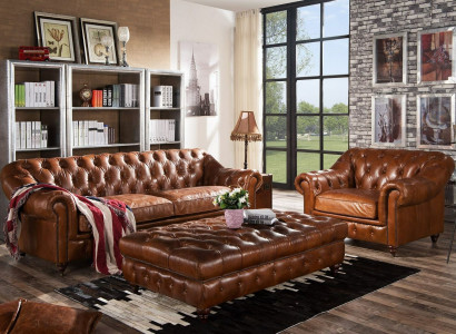 Fußhocker Club Lounge Chesterfield Hocker Textil Ottoman Design Ottomane