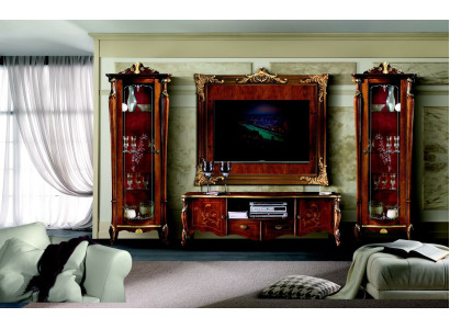 Set Garnitur 4tlg Italienische Möbel 2x Vitrine Sideboard RTV Wandplatte Schrank