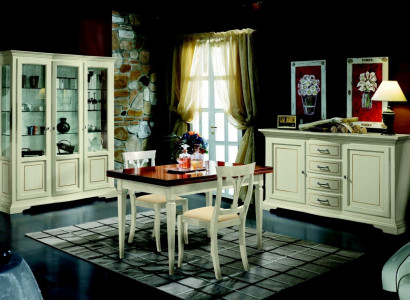 Design Esszimmer Set Garnitur 5tlg Holz Möbel Kommode 2x Stuhl Tisch Vitrine Neu