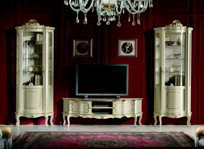 Design Set Garnitur 3tlg rtv mit 2x Vitrine Italienische Luxus Möbel Barock Stil