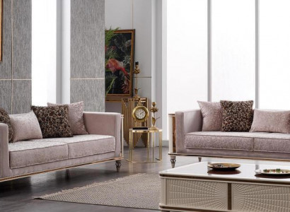 Sofa Couch Polster Möbel Designer Couchen 3+3 Sitzer Textil Big Sofas