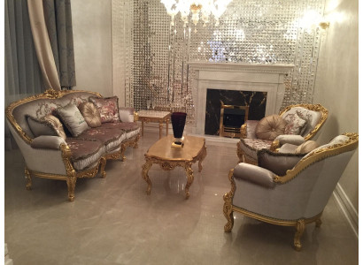 Garnitur Sofas Couchen Polster Couch Designer Sofagarnitur 3+1+1 Sitzer Stoff