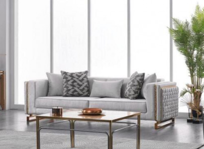 Dreisitzer Sofa 3 Sitzer Couch 245cm Möbel Polster Sofas Textil Stoff