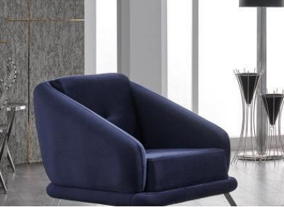 Sessel Luxus Wohnzimmer Modern Design Textil Möbel Luxus Sitz Blau