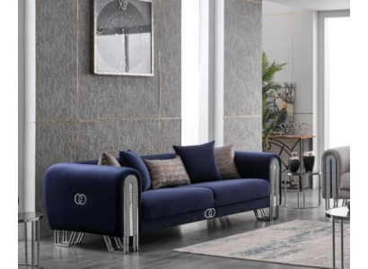 Luxus Couch Polster Möbel Wohnzimmer Couchen Blaue 240cm Dreisitzer