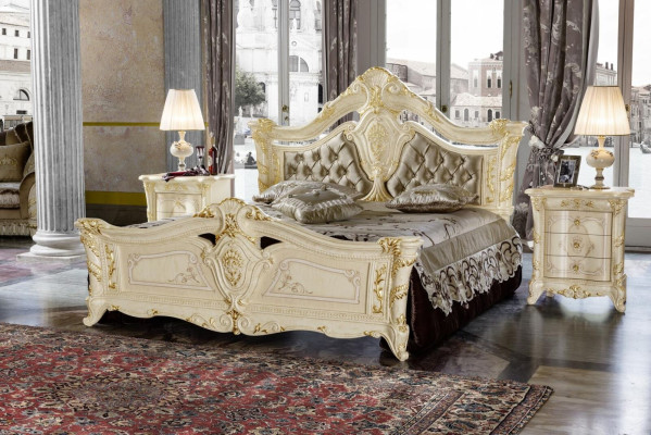 Design Möbel Modern Bett 2x Nachttisch 3 tlg Schlafzimmer Set Luxus