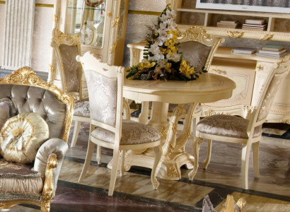 Möbel Set Garnitur Esstisch 4 Stühle Luxus Esszimmer Möbel Gruppe Italien 5tlg