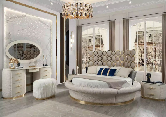 Rundes Bett Rund Design Betten Leder Doppel Luxus Hotel Gestell Schlaf Zimmer