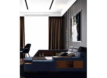 Multifunktion Bett Doppelbetten Modernes Bettgestell Betten 200x200cm Hotel Neu