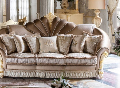 Klassische Polster 3 Sitzer Leder Couchen Samtsofa Sofa Dreisitzer Couch Italien