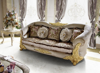 Möbel Textilsofa Barock 3 Sitz Klassischer Dreisitzer Sofa Couch Polster