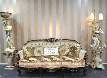 Klassischer Dreisitzer Sofa Couch Polster Möbel Chesterfield 3 Sitz Stoffsofa